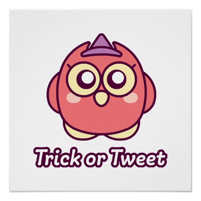 Bird Lover Halloween Cute Owl Witch Poster (Front)