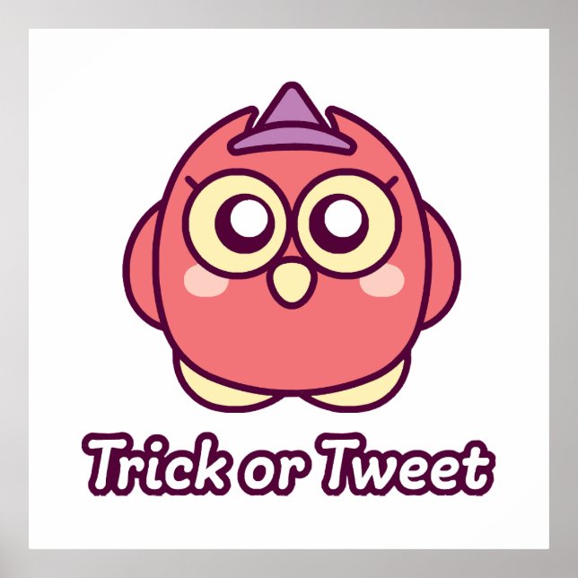 Bird Lover Halloween Cute Owl Witch Poster (Front)