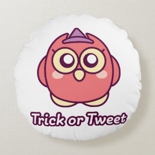 Bird Lover Halloween Cute Owl Witch Round Cushion