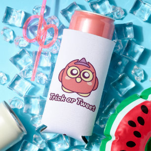 Bird Lover Halloween Cute Owl Witch Seltzer Can Cooler