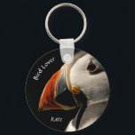 Bird Lover Puffins Bird Photography Keychain<br><div class="desc">The puffin is definitely top of the list when it comes to the world's favourite birds and this stunning BIRD LOVER Puffin keychain makes a unique Birthday gift and keepsake for your wife, partner, mother, a special friend, and anyone who loves birds and bird watching. The text can be changed...</div>