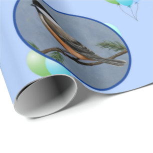 Bird Lover's Birthday - Chickadees Wrapping Paper