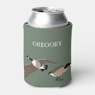 Bird Lovers Canada Geese Illustration Personalised Can Cooler