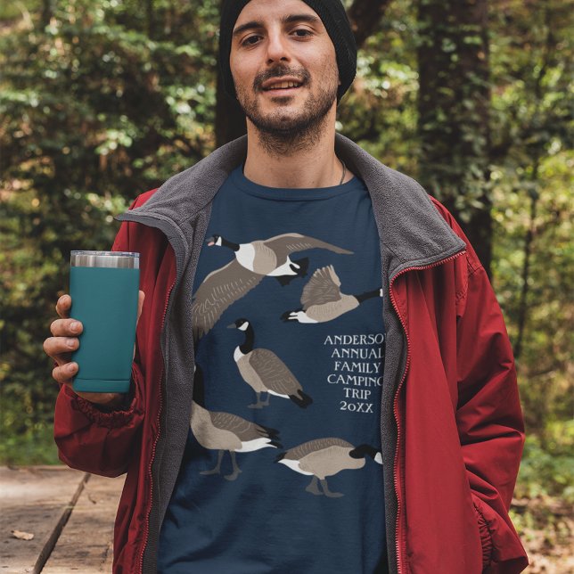 Bird Lovers Canada Geese Illustration Personalised Tri-Blend Shirt (Creator Uploaded)