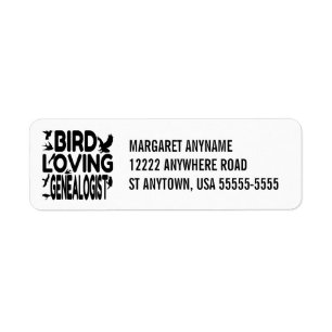 Bird Loving Genealogist Return Address Label