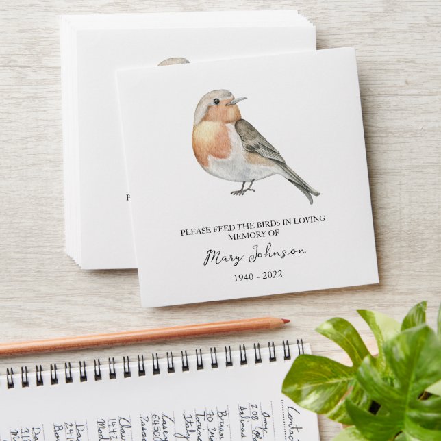 Bird Memorial Funeral Seed Envelope (Stacked)