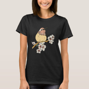 Bird Men's Flowers Women's Birds Motif T-Shirt
