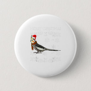 Bird Merry Christmas Ornament Cockatiel 6 Cm Round Badge