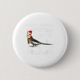 Bird Merry Christmas Ornament Cockatiel 6 Cm Round Badge