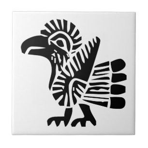 Bird, Mexican hieroglyph(Maya) Ceramic Tile