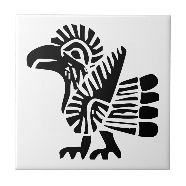 Bird, Mexican hieroglyph(Maya) Ceramic Tile (Front)