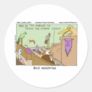 Bird Ministries Funny Tees Mugs Cards & Gifts Classic Round Sticker