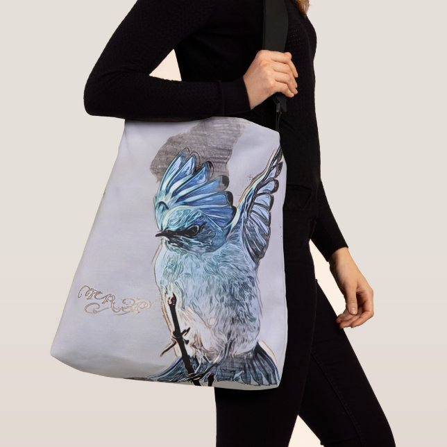 Bird Models: Mountain Bluebird 01-02 Crossbody Bag (Close Up)