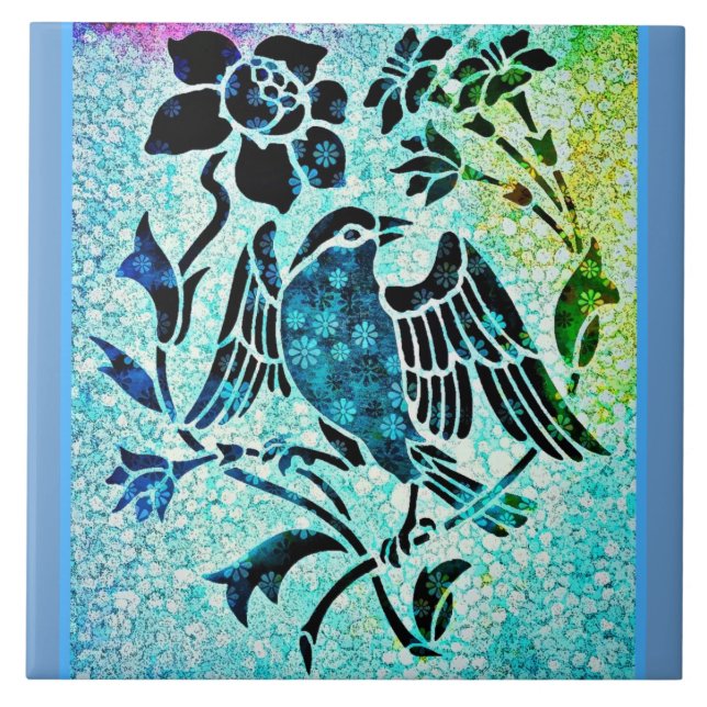 Bird Mosaic Ceramic Tile (Front)