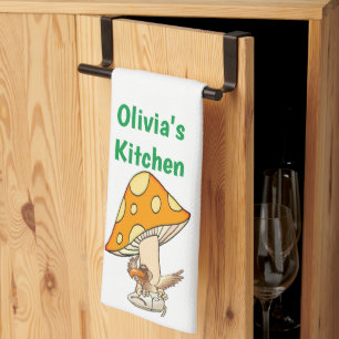 Bird Mushroom Kitchen Hand Towel