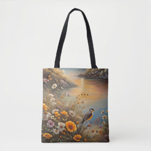 Bird Nature, fantasy illustration, AI, Tote Bag