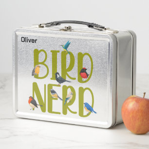 Bird Nerd Bird Watching Metal Lunch Box