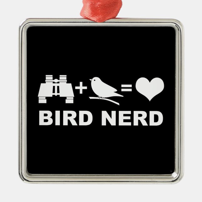 Bird Nerd Birdwatcher Birder Custom Colour Metal Ornament (Front)