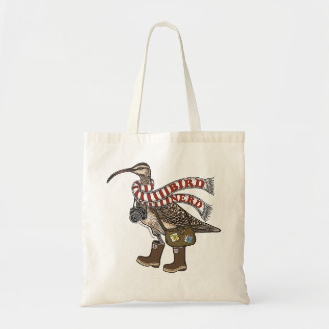 Bird Nerd - Bristle Thighed Curlew, Amanda Brannon Tote Bag (Front)