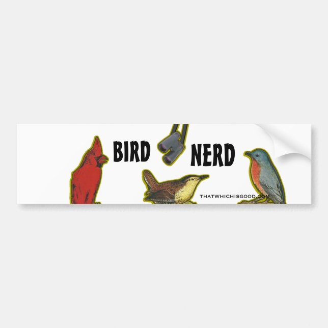 Bird Nerd Bumper Sticker (Front)