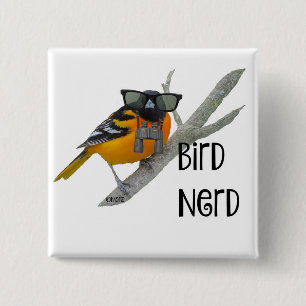 Bird Nerd Button Pin