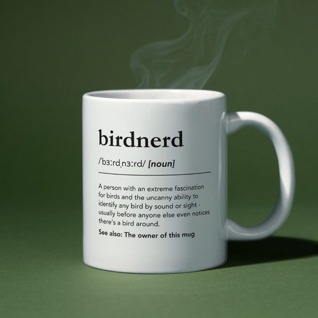 Bird Nerd Definition Funny Birdwatcher Gift Coffee Mug (Creator Uploaded)