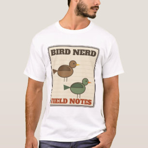 Bird Nerd Field Notes Birdwatching Sketch T-Shirt