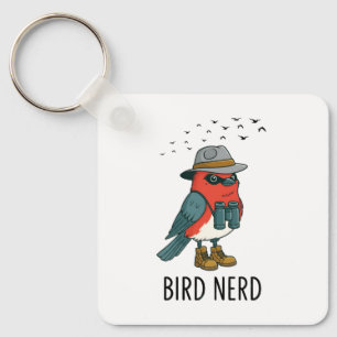 Bird Nerd Funny Bird Watching Birding Bird Lover Key Ring