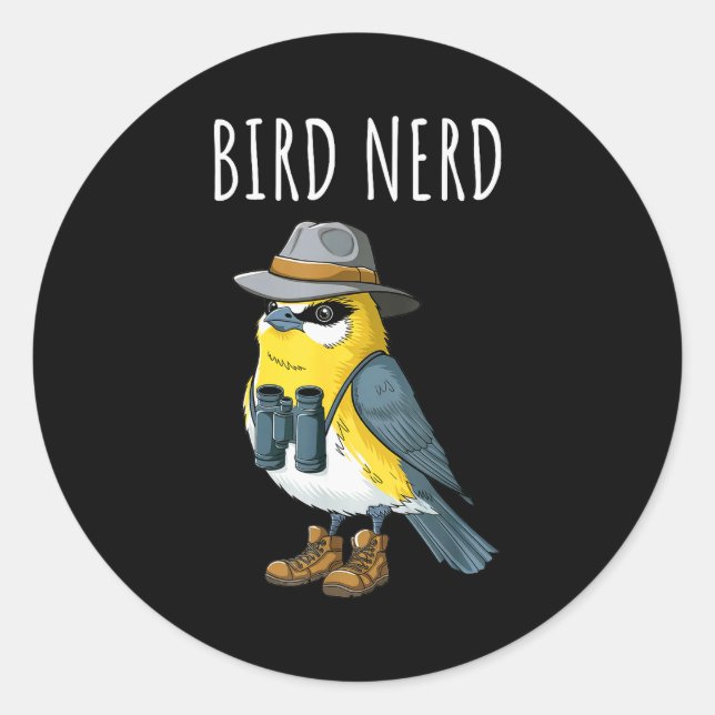 Bird Nerd Funny Bird Watching Birding Bird Lover W Classic Round Sticker (Front)