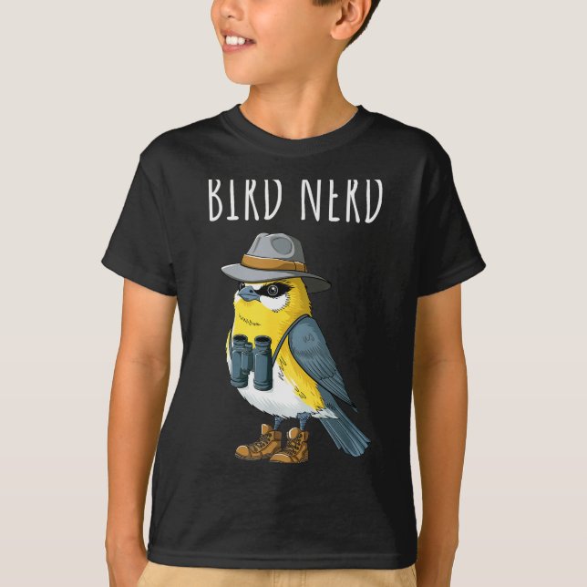 Bird Nerd Funny Bird Watching Birding Bird Lover W T-Shirt (Front)