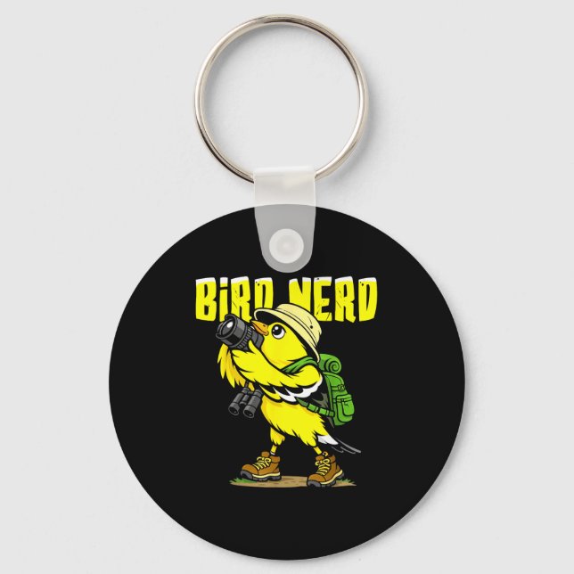 Bird nerd funny bird watching birds american key ring (Front)