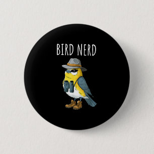 Bird nerd funny birder birdwatcher birdwatching 6 cm round badge