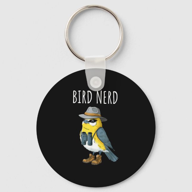 Bird nerd funny birder birdwatcher birdwatching key ring (Front)