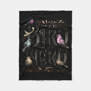 Bird Nerd Funny Birdwatching Birdwatcher Bird Love Fleece Blanket