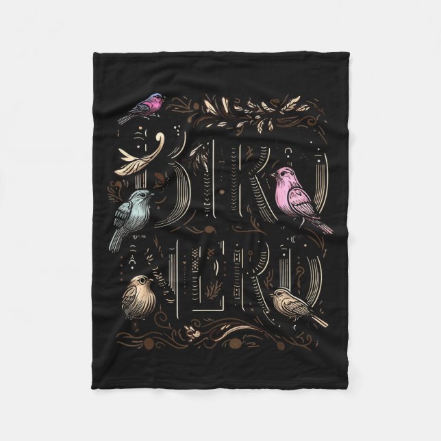 Bird Nerd Funny Birdwatching Birdwatcher Bird Love Fleece Blanket (Front)