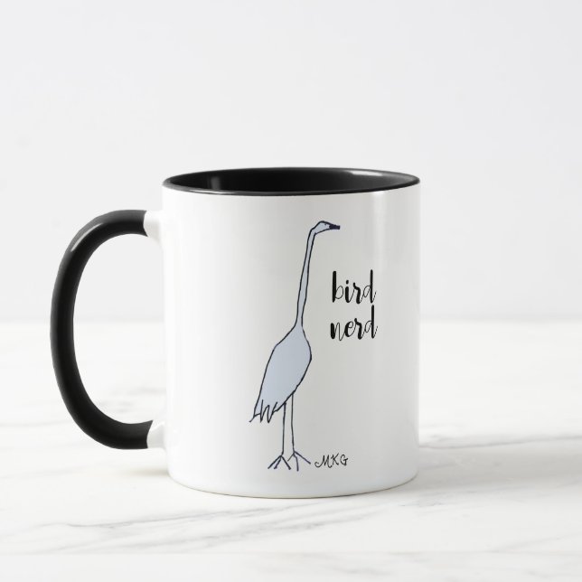 Bird Nerd Great Blue Heron Boho Nature Lover Mug (Left)