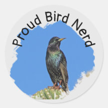 Bird Nerd Pretty Black Starling Cactus Birdwatcher