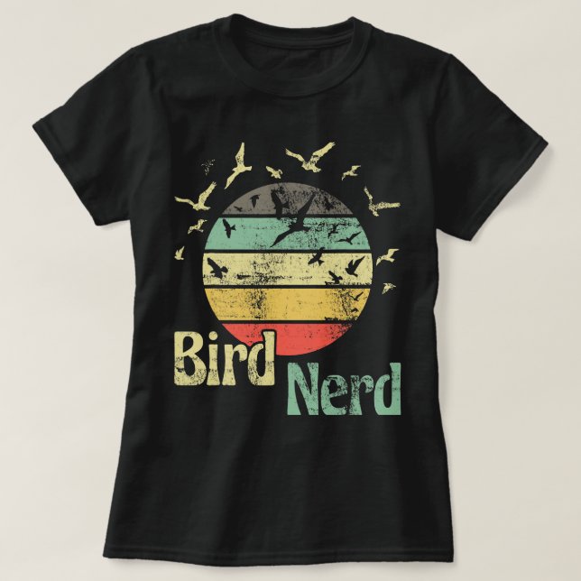 Bird Nerd Retro Birding Bird Watching Birder Bird  T-Shirt (Design Front)