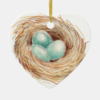 Bird Nest Ceramic Tree Decoration
