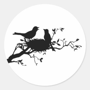 Bird Nest Classic Round Sticker