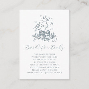 Bird Nest Dusty Blue Baby Shower Insert Card