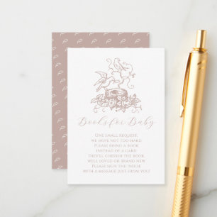 Bird Nest Dusty Rose Pink Baby Shower Insert Card