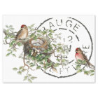 Bird Nest French Postmark Vintage Decoupage 
