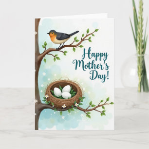 Bird Nest Mothers Day Scene Card