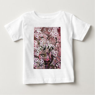 BIRD NEST,PINK WHITE  SPRING FLOWERS AND TREE BABY T-Shirt