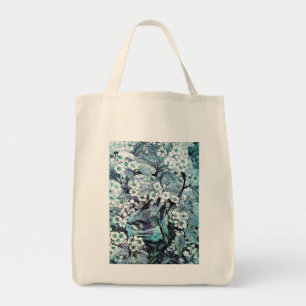 BIRD NEST ,white blue Tote Bag