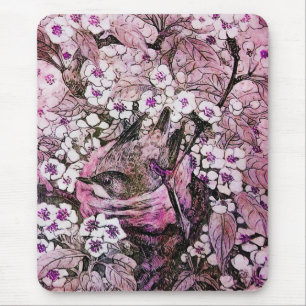 BIRD NEST ,white red pink violet Mouse Pad
