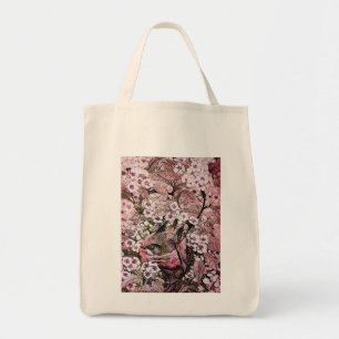 BIRD NEST ,white violet pink black Tote Bag