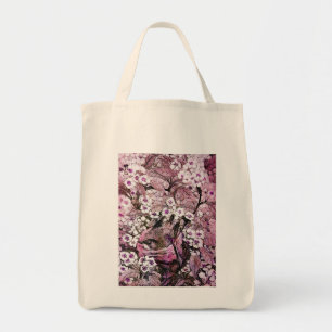 BIRD NEST ,white violet pink Tote Bag