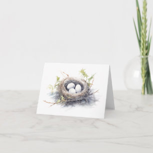 Bird Nest with Eggs BLANK Card